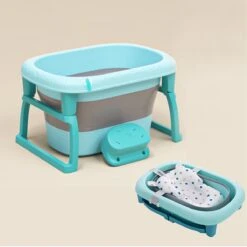 FOXSPORT Babybadje - Inklapbaar Bad - Bad Baby - Zitbad - Bath Bucket - Opvouwbaar Bad Kinderen - Baby Badje - Opvouwbaar Bad Baby - Baby Badkussen - Geschikt Voor Kinderen Van 0-12 - Met Standaard, Met Badmat, Met Badkruk -Winkel Voor Babyverzorgingsproducten 1200x1200 1314