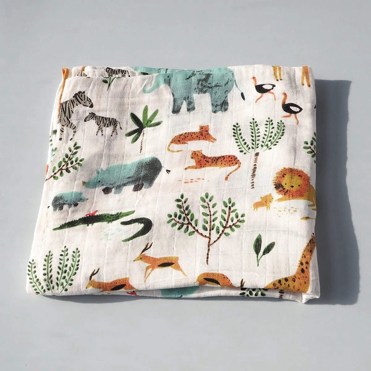 Hydrofiele Doek XL - Baby Inbakerdoek - 120x120 Cm - Safari Dieren 5 Hydrofiele Doek XL - Baby Inbakerdoek - 120x120 Cm - Safari Dieren - Afbeelding 3
