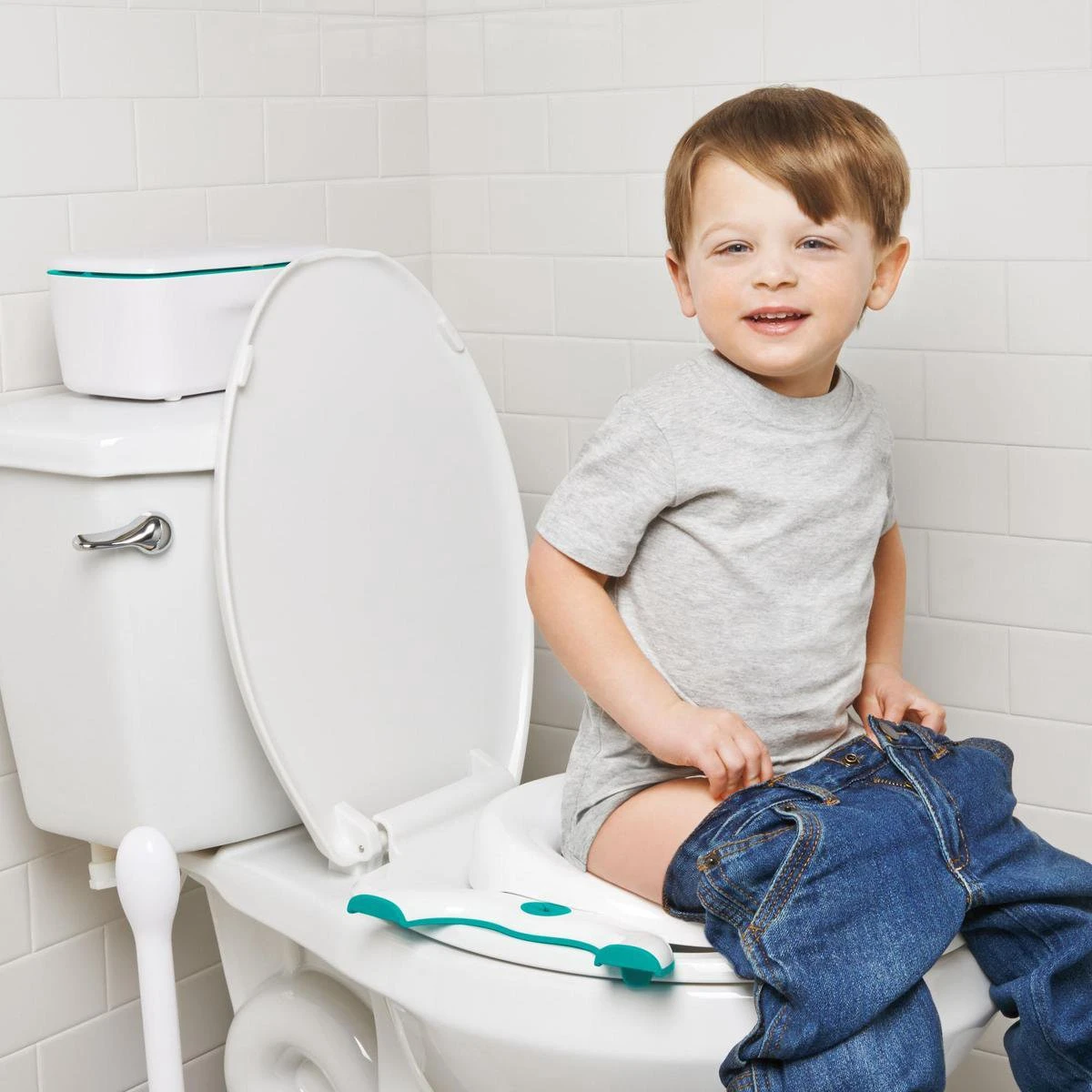 OXO Tot 2-in-1 Plaspotje En WC Verkleiner - Plaspotje Voor Onderweg - Potjes - Potje Peuter- Wit/Teal 8 OXO Tot 2-in-1 Plaspotje En WC Verkleiner - Plaspotje Voor Onderweg - Potjes - Potje Peuter- Wit/Teal - Afbeelding 6