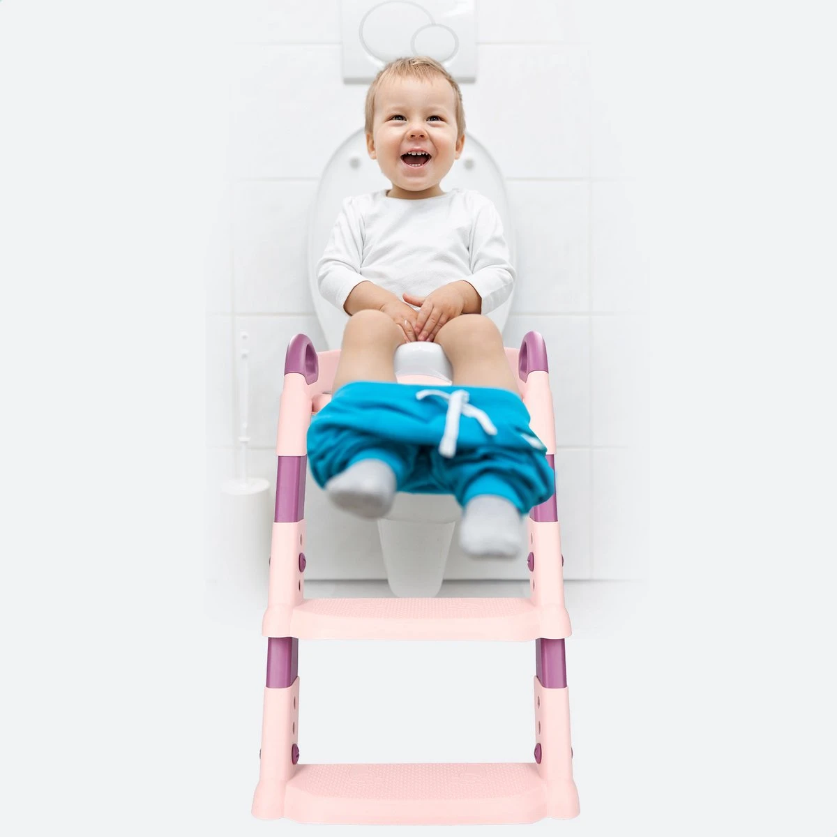 Macx & Macx Toilettrainer Met Trapje - Brilverkleiner Met Handvaten En Opstapje - Opvouwbaar Toilet Bril Zitje - WC Zindelijkheids Training Voor Jongens/Meisjes - Urinoirs Voor Kind/Peuter Van 2 Tot 7 Jaar - Roze 8 Macx & Macx Toilettrainer Met Trapje - Brilverkleiner Met Handvaten En Opstapje - Opvouwbaar Toilet Bril Zitje - WC Zindelijkheids Training Voor Jongens/Meisjes - Urinoirs Voor Kind/Peuter Van 2 Tot 7 Jaar - Roze - Afbeelding 6