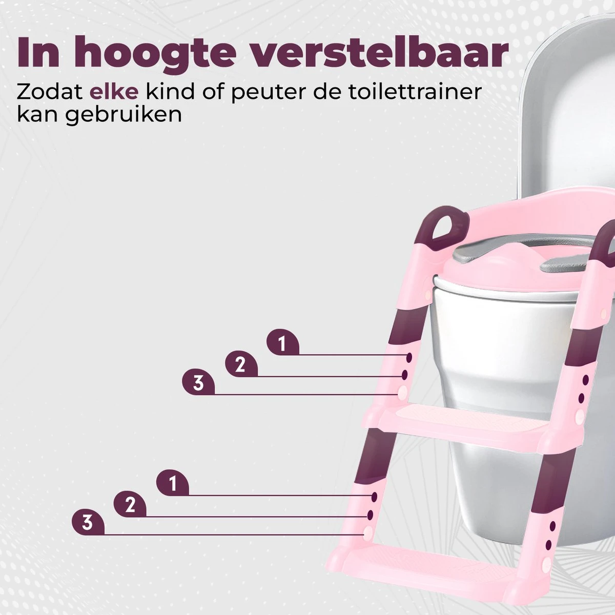 WC Verkleiner Met Trapje - Inclusief Handvaten - Opvouwbaar - 2 Tot 7 Jaar - Roze - Paars 10 WC Verkleiner Met Trapje - Inclusief Handvaten - Opvouwbaar - 2 Tot 7 Jaar - Roze - Paars - Afbeelding 8