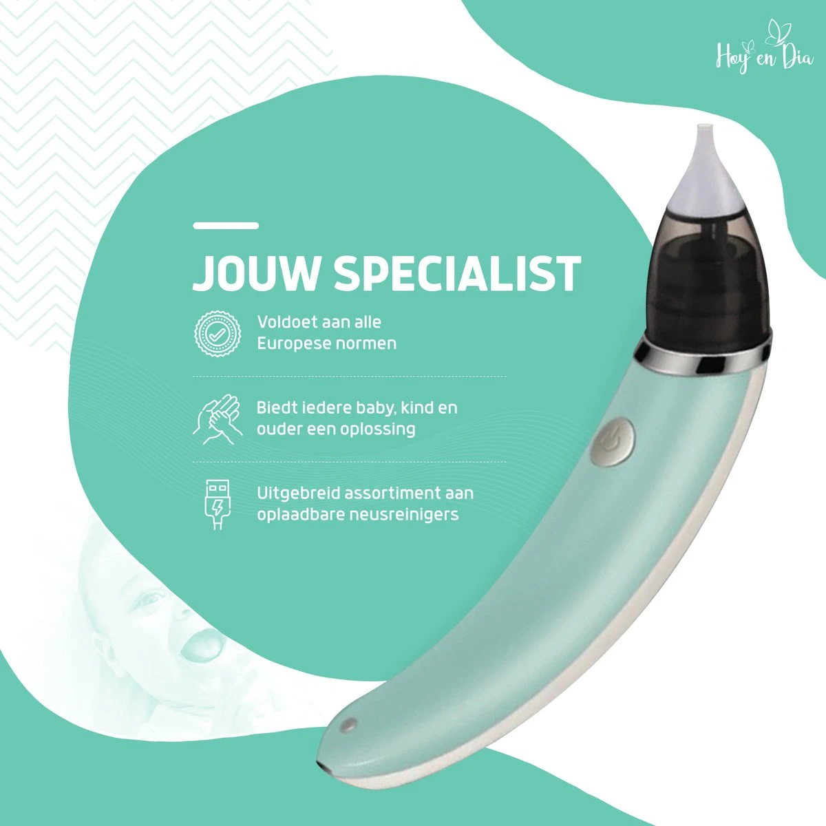 Hoy En Dia® Neusreiniger Baby Snoetenpoetsers - Neuspeer Met USB - Elektrische Neuszuiger - Toetenvegers 12 Hoy En Dia® Neusreiniger Baby Snoetenpoetsers - Neuspeer Met USB - Elektrische Neuszuiger - Toetenvegers - Afbeelding 10