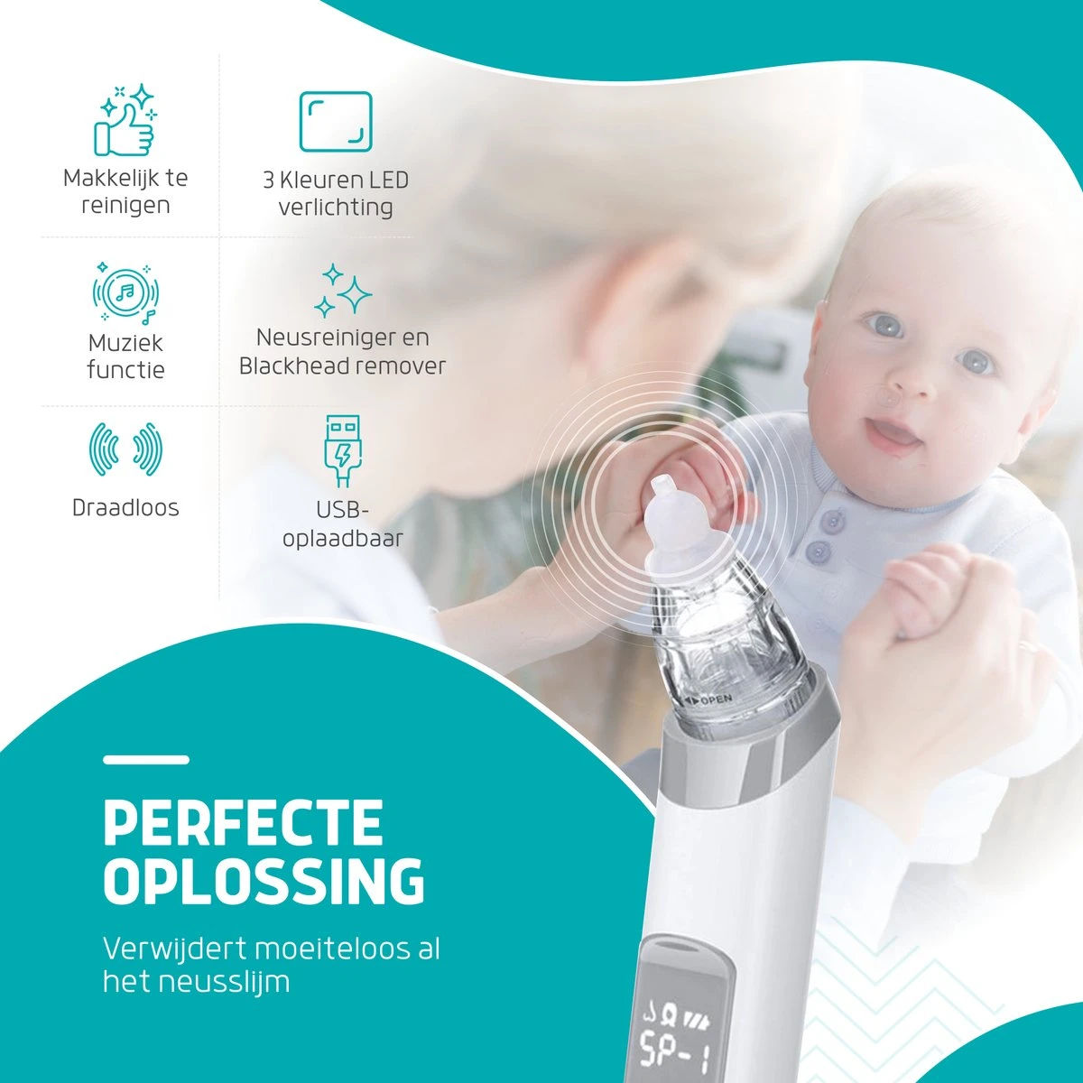 Hoy En Dia Neusreiniger Baby Snoetenpoetsers – Elektrische Neuszuiger En Blackhead Remover- Neuspeer Met USB - Muziek 6 Hoy En Dia Neusreiniger Baby Snoetenpoetsers – Elektrische Neuszuiger En Blackhead Remover- Neuspeer Met USB - Muziek - Afbeelding 4