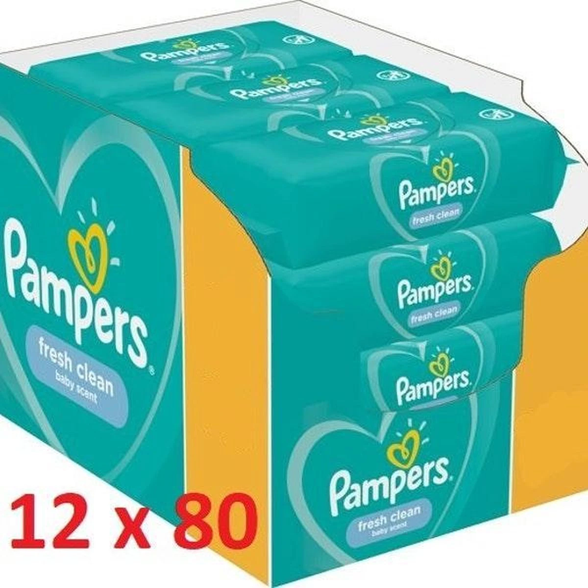 Pampers® Pampers Billendoekjes Fresh Clean 12 X 80 Stuks Voordeelverpakking 3 Pampers® Pampers Billendoekjes Fresh Clean 12 X 80 Stuks Voordeelverpakking