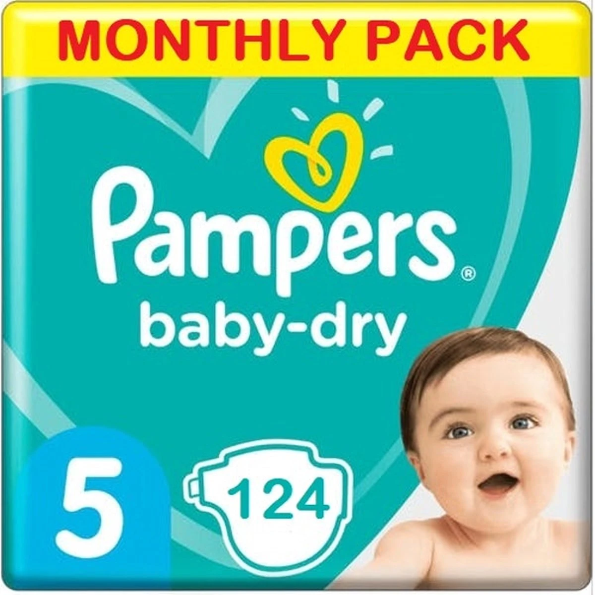 Pampers® Pampers Baby Dry Maat 5 - 124 Luiers Maandbox 3 Pampers® Pampers Baby Dry Maat 5 - 124 Luiers Maandbox