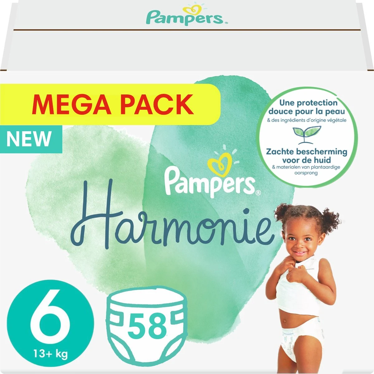 Pampers® Pampers - Harmonie Pure - Maat 6 - Mega Pack - 58 Luiers 3 Pampers® Pampers - Harmonie Pure - Maat 6 - Mega Pack - 58 Luiers