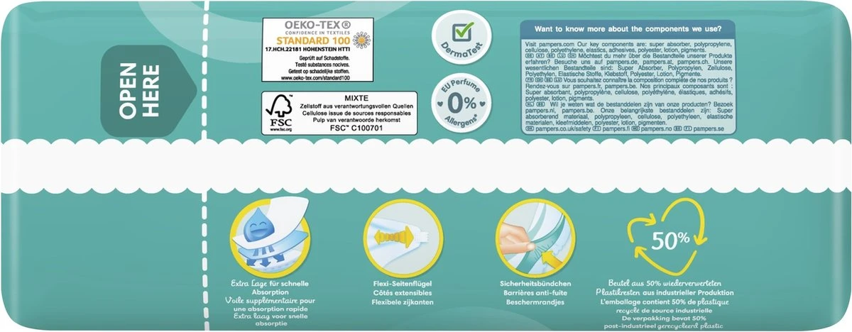 Pampers® Pampers - Baby Dry - Maat 8 - Mega Pack - 58 Luiers 11 Pampers® Pampers - Baby Dry - Maat 8 - Mega Pack - 58 Luiers - Afbeelding 9