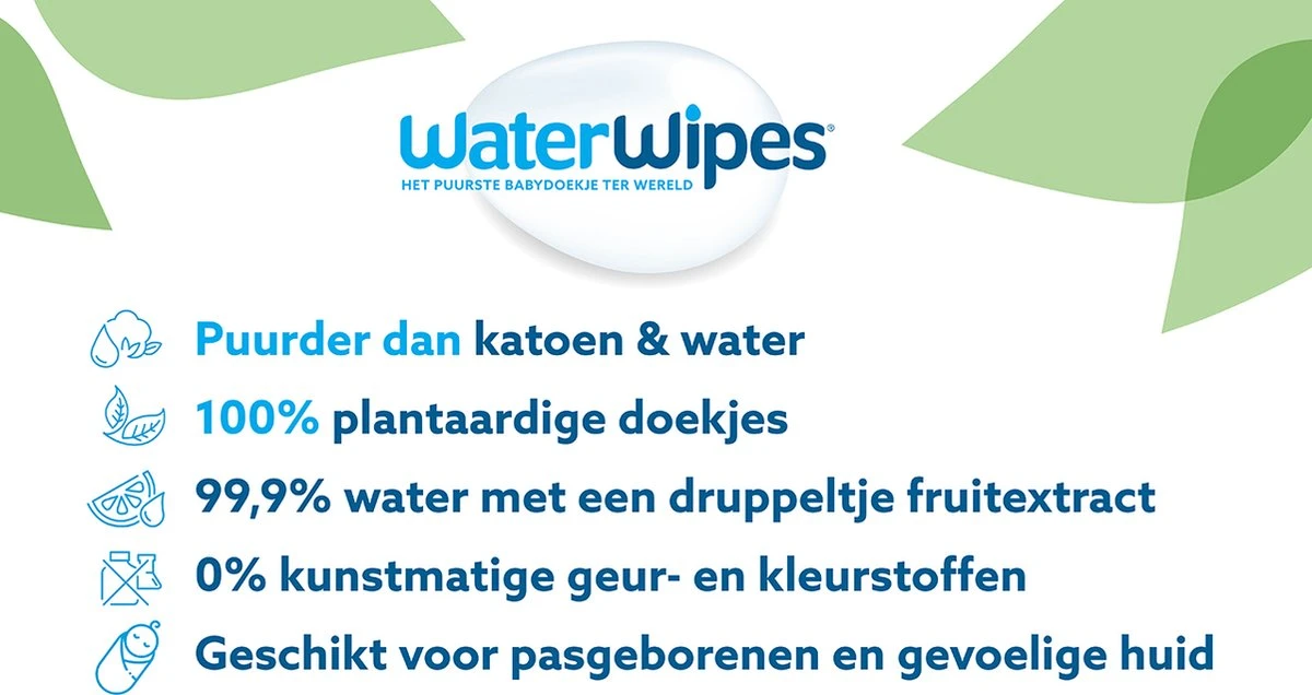 WaterWipes Billendoekjes Bio - 9 X 60 Stuks - 540 Doekjes 9 WaterWipes Billendoekjes Bio - 9 X 60 Stuks - 540 Doekjes - Afbeelding 7