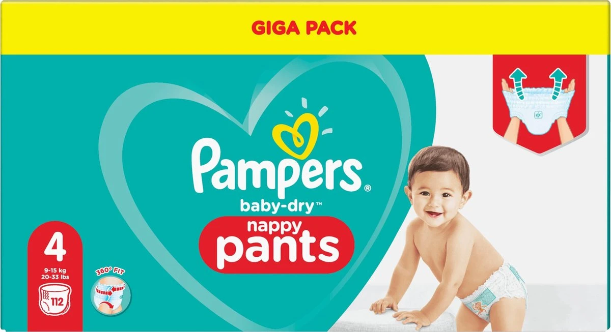Pampers® Pampers Baby-Dry Pants - Maat 4 (9kg-15kg) - 112 Luierbroekjes - Giga Pack 16 Pampers® Pampers Baby-Dry Pants - Maat 4 (9kg-15kg) - 112 Luierbroekjes - Giga Pack - Afbeelding 14