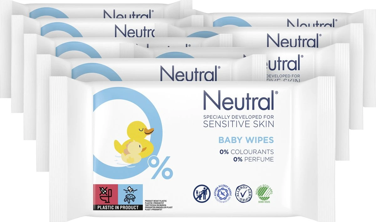 Neutral Baby Billendoekjes Parfumvrij - 504 Doekjes - Voordeelverpakking 4 Neutral Baby Billendoekjes Parfumvrij - 504 Doekjes - Voordeelverpakking - Afbeelding 2
