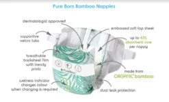 PureBorn Bamboe Luiers - Maat 5 (11-18kg) - 22 Stuks | Flowers -Winkel Voor Babyverzorgingsproducten 1200x723