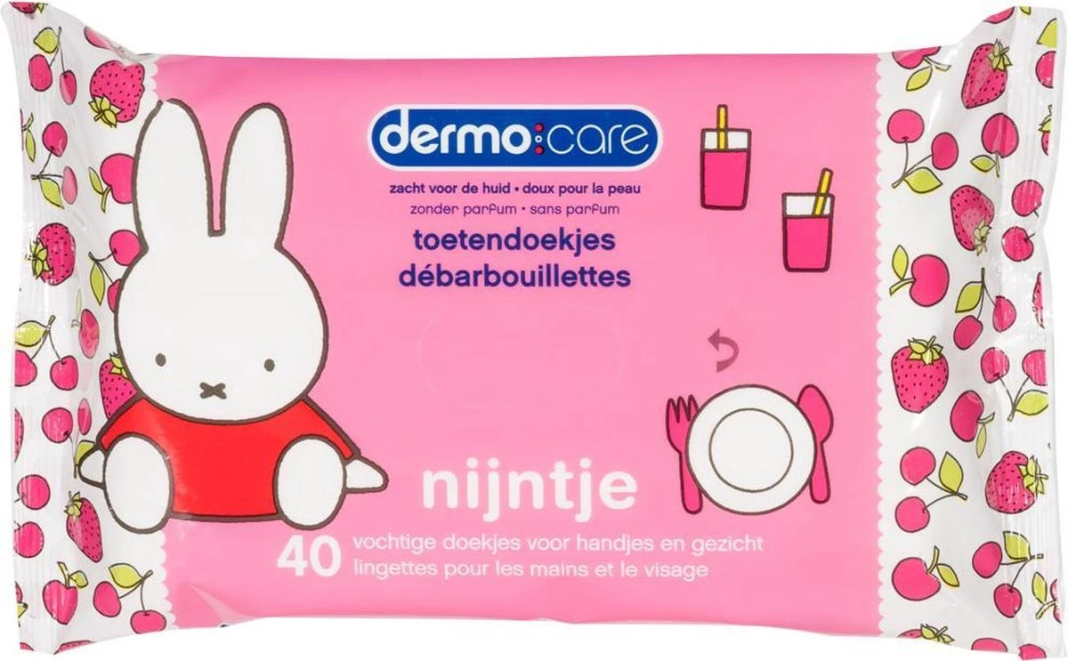 Dermo Care Nijntje Toetendoekjes – Roze – 10 X 40 Stuks 3 Dermo Care Nijntje Toetendoekjes – Roze – 10 X 40 Stuks