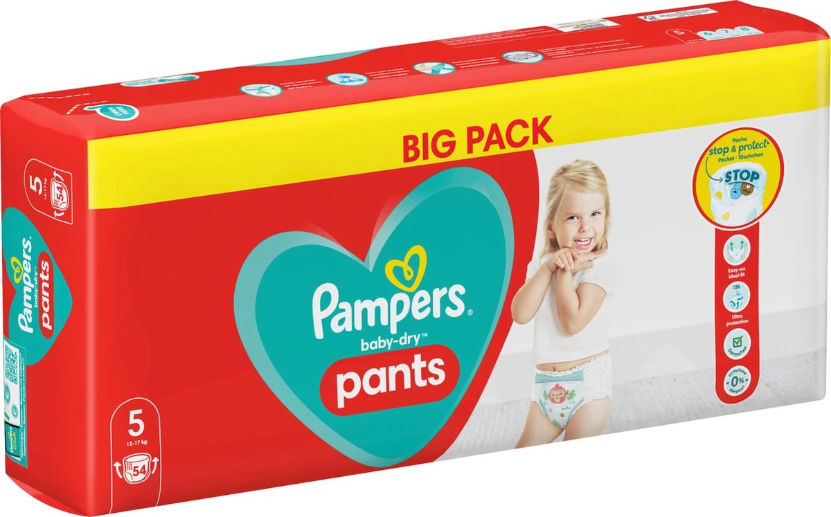 Pampers® Pampers Broek Baby Dry Maat 5 Junior, 12-17 Kg, Grootverpakking, 54 Stuks 9 Pampers® Pampers Broek Baby Dry Maat 5 Junior, 12-17 Kg, Grootverpakking, 54 Stuks - Afbeelding 7