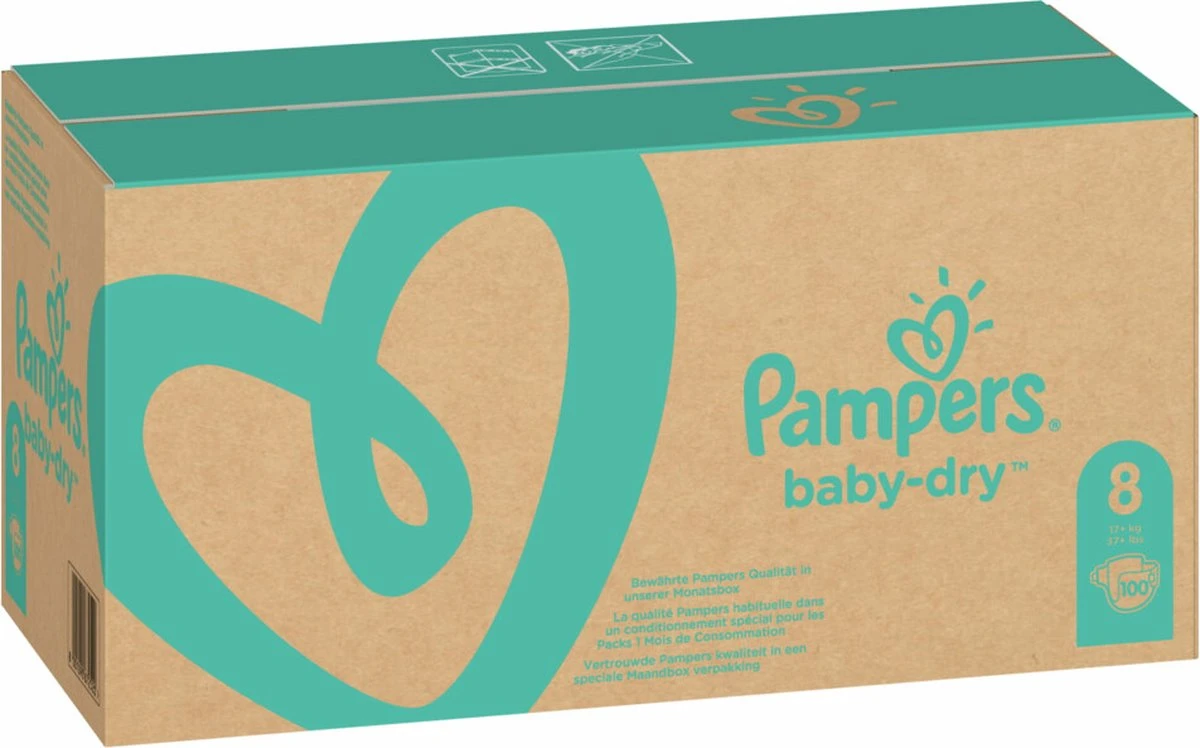 Pampers® Pampers Baby Dry Luiers Maat 8 (17 Kg+) 100 Stuks - Multi-Pack 12 Pampers® Pampers Baby Dry Luiers Maat 8 (17 Kg+) 100 Stuks - Multi-Pack - Afbeelding 10