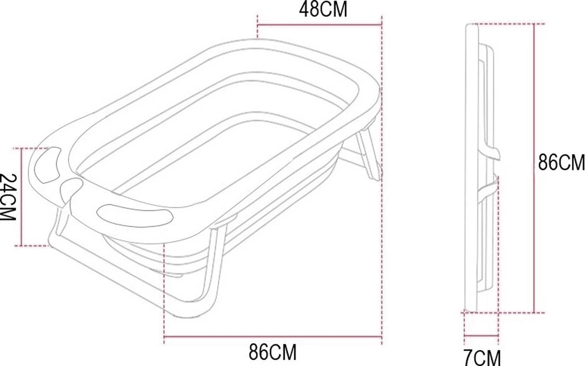 Babybadje - Peuterbadje - Opvouwbaar - Incl. Baby Badkussen - 84 Cm Lang - 0 Tot 3 Jaar - Roze 8 Babybadje - Peuterbadje - Opvouwbaar - Incl. Baby Badkussen - 84 Cm Lang - 0 Tot 3 Jaar - Roze - Afbeelding 6