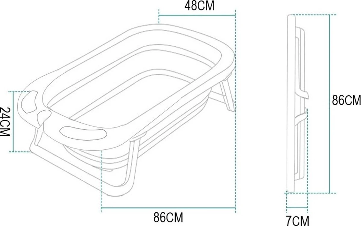 Babybadje - Peuterbadje - Opvouwbaar - Blauw - Incl. Baby Badkussen - 84 Cm Lang - 0 Tot 5 Jaar - Blauw 5 Babybadje - Peuterbadje - Opvouwbaar - Blauw - Incl. Baby Badkussen - 84 Cm Lang - 0 Tot 5 Jaar - Blauw - Afbeelding 3