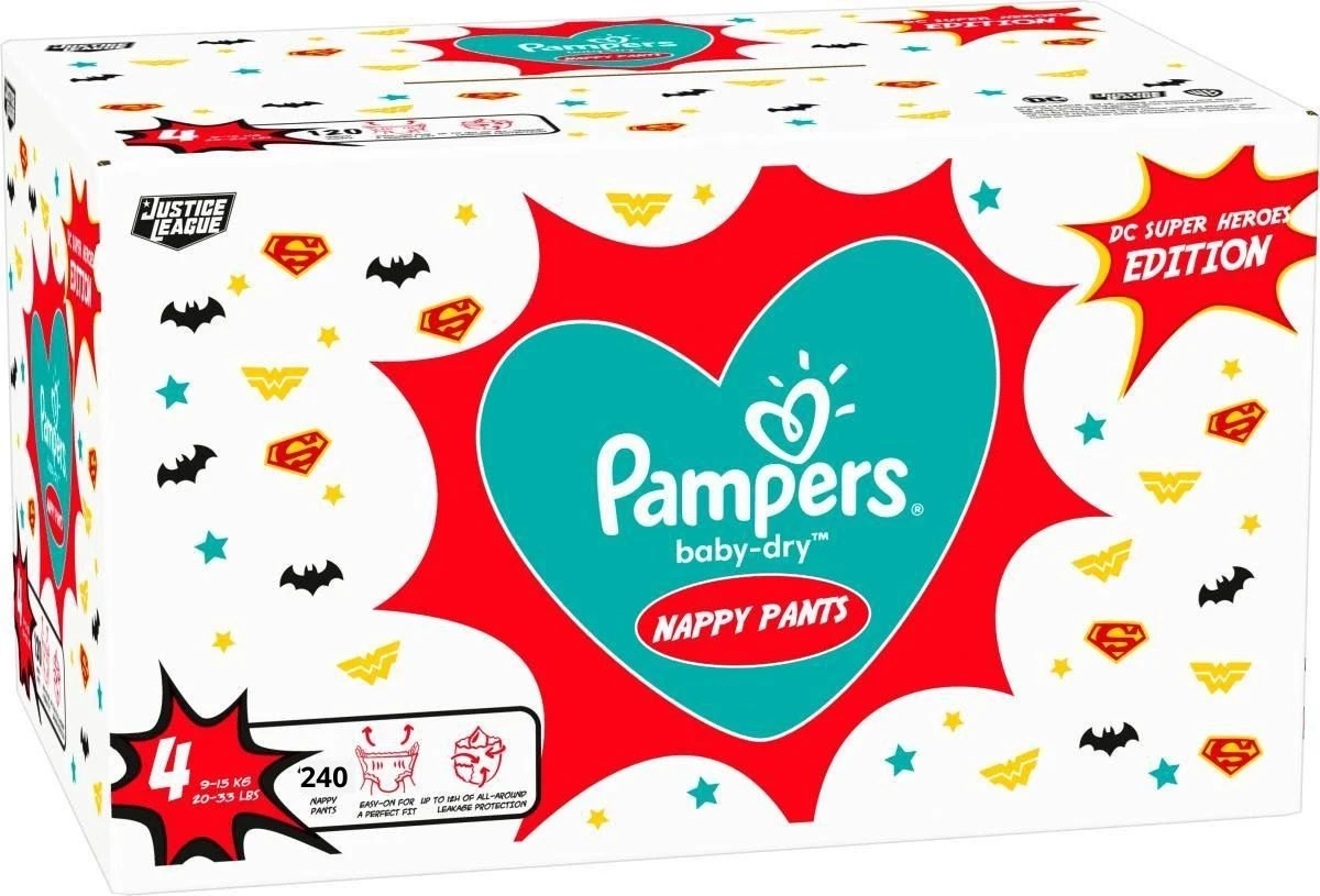 Pampers® Pampers Baby-Dry Pants Maat 4 - 240 Luierbroekjes - Super Heroes 3 Pampers® Pampers Baby-Dry Pants Maat 4 - 240 Luierbroekjes - Super Heroes