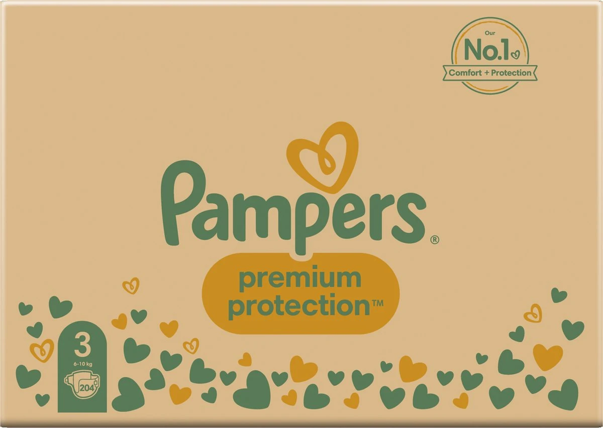 Pampers® Pampers Premium Protection Luiers - Maat 3 (6-10 Kg) - 204 Stuks - Multi-Pack 4 Pampers® Pampers Premium Protection Luiers - Maat 3 (6-10 Kg) - 204 Stuks - Multi-Pack - Afbeelding 2