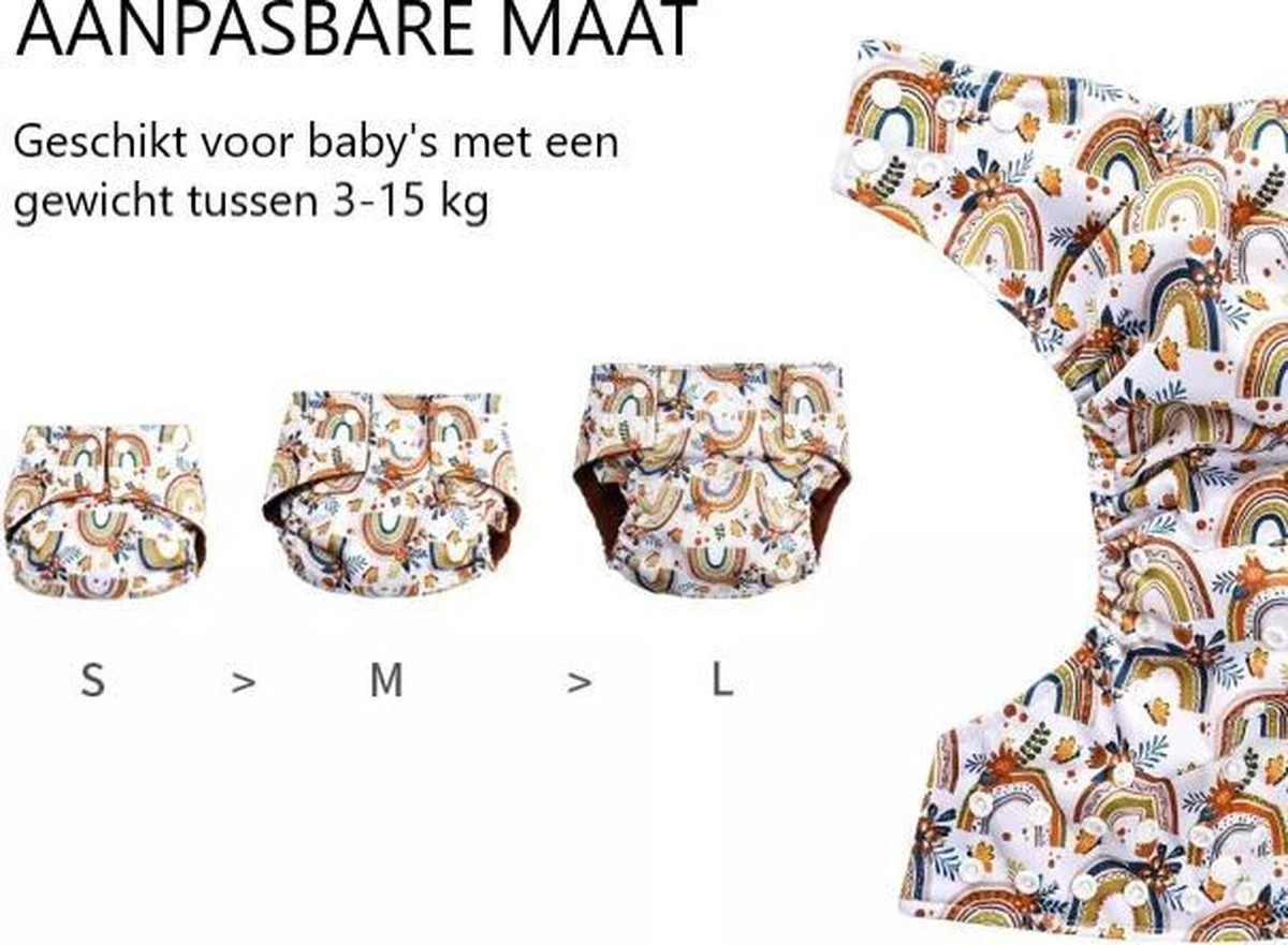 BonBini´s Wasbare Luiers - 3-pack Voordeelverpakking Luiers 3-15 Kg - Luierbroekje - Dubbele Antilek Preventie - Zwemluier Drukknoopjes En Verstelbaar Maat S, M, L Maat 1 T/m 5 - 3 Stuks 8 BonBini´s Wasbare Luiers - 3-pack Voordeelverpakking Luiers 3-15 Kg - Luierbroekje - Dubbele Antilek Preventie - Zwemluier Drukknoopjes En Verstelbaar Maat S, M, L Maat 1 T/m 5 - 3 Stuks - Afbeelding 6