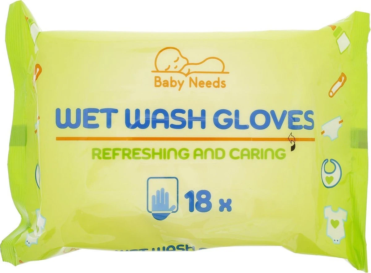 Vochtige Wegwerp Washandjes - 18 Doekjes - Baby 3 Vochtige Wegwerp Washandjes - 18 Doekjes - Baby