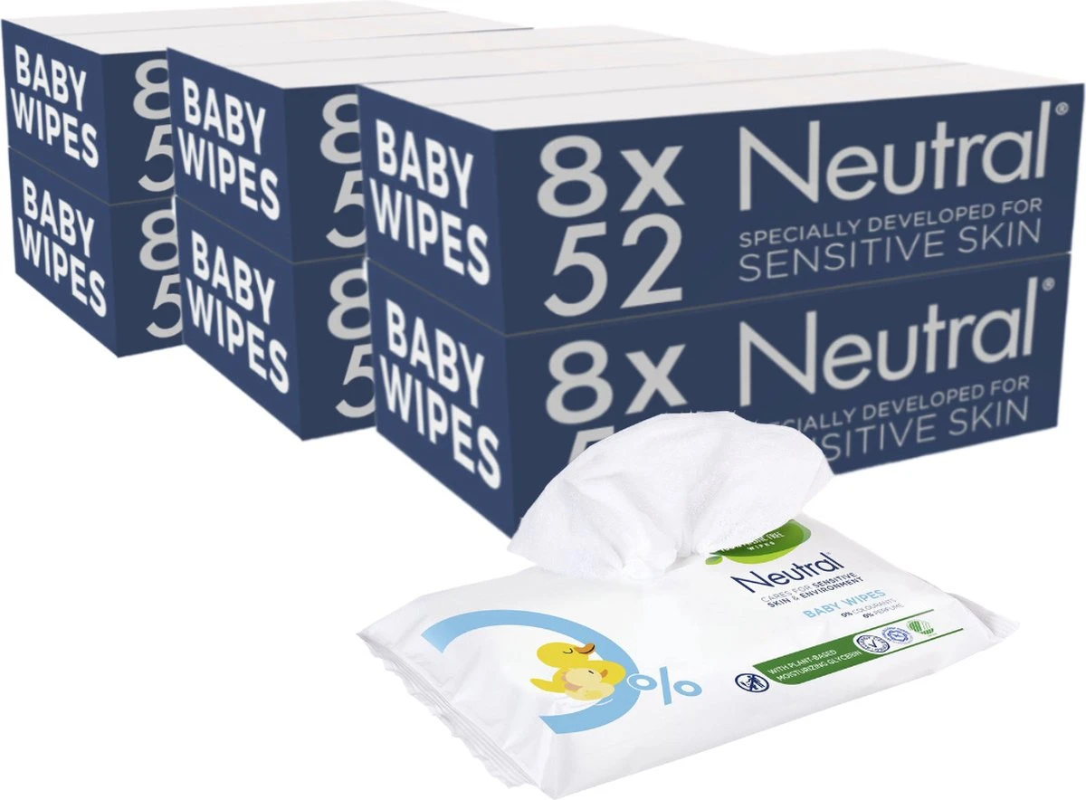 Neutral - Baby Billendoekjes - 48 X 52 = 2496 Stuks - 0% Parfum 5 Neutral - Baby Billendoekjes - 48 X 52 = 2496 Stuks - 0% Parfum - Afbeelding 3