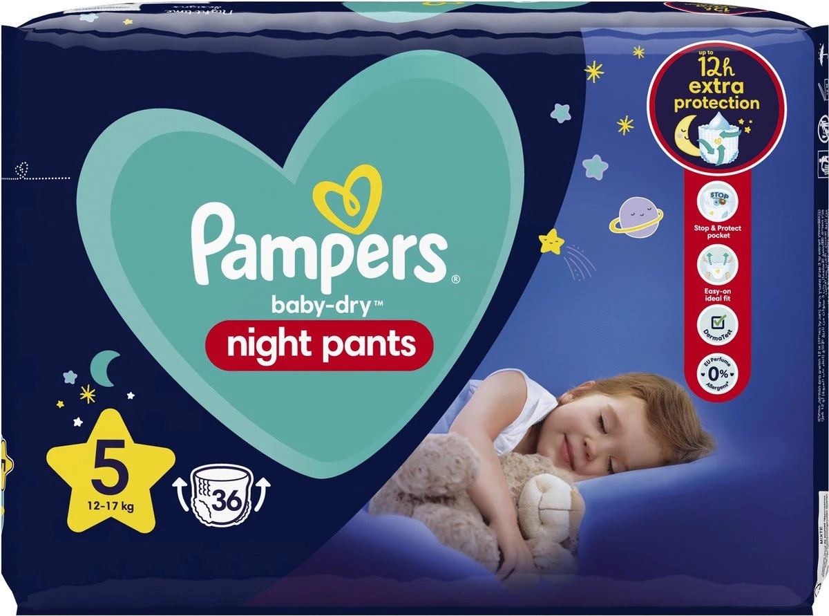 Pampers® Pampers - Night Pants - Maat 5 - Small Pack - 36 Luierbroekjes 9 Pampers® Pampers - Night Pants - Maat 5 - Small Pack - 36 Luierbroekjes - Afbeelding 7