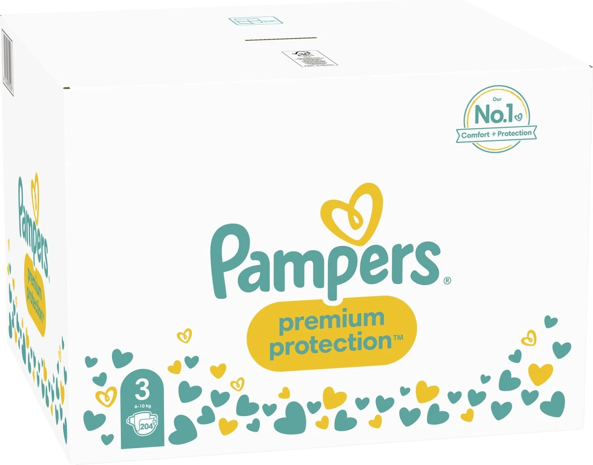 Pampers® Pampers Premium Protection Luiers - Maat 3 (6-10 Kg) - 204 Stuks - Multi-Pack 10 Pampers® Pampers Premium Protection Luiers - Maat 3 (6-10 Kg) - 204 Stuks - Multi-Pack - Afbeelding 8