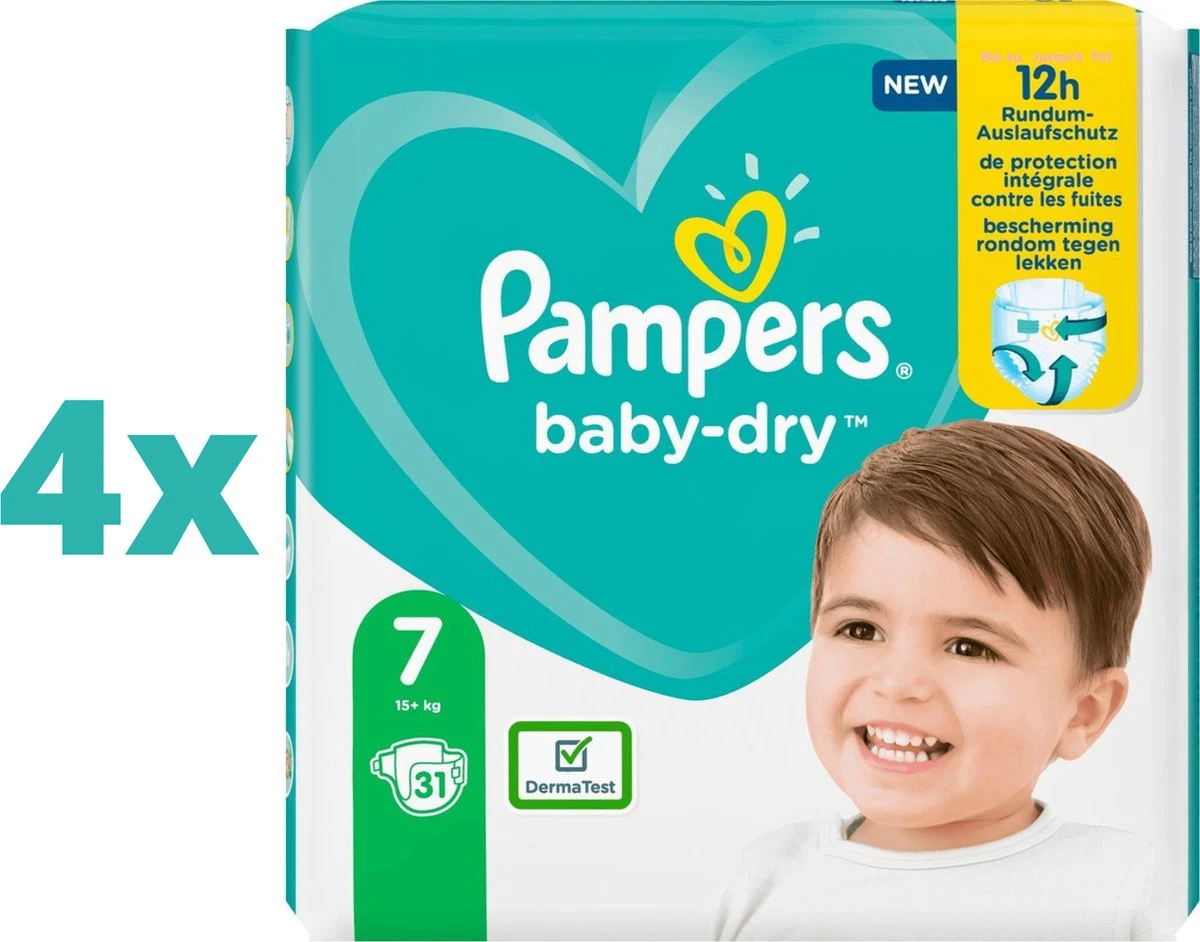 Pampers® Pampers Baby-Dry Luiers - Maat 7 (+15 Kg) - 124 Stuks - Maandbox 11 Pampers® Pampers Baby-Dry Luiers - Maat 7 (+15 Kg) - 124 Stuks - Maandbox - Afbeelding 9