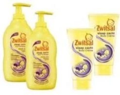 Zwitsal Slaap Zacht Lavendel - MIX Voordeelverpakking - 2 X Lavendel Bad & Wasgel Pomp + 2 X Lavendel Bodycreme