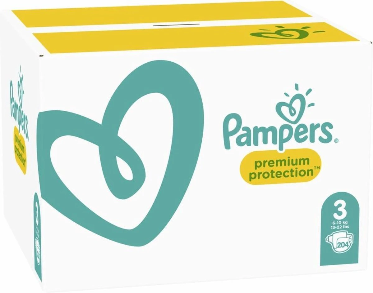 Pampers® Pampers Premium Protection Luiers - Maat 3 (6-10 Kg) - 204 Stuks - Multi-Pack 12 Pampers® Pampers Premium Protection Luiers - Maat 3 (6-10 Kg) - 204 Stuks - Multi-Pack - Afbeelding 10
