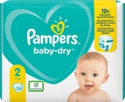 Pampers® Pampers Baby-Dry - Maat 2 (4-8kg) - 34 Luiers -Winkel Voor Babyverzorgingsproducten 1200x979