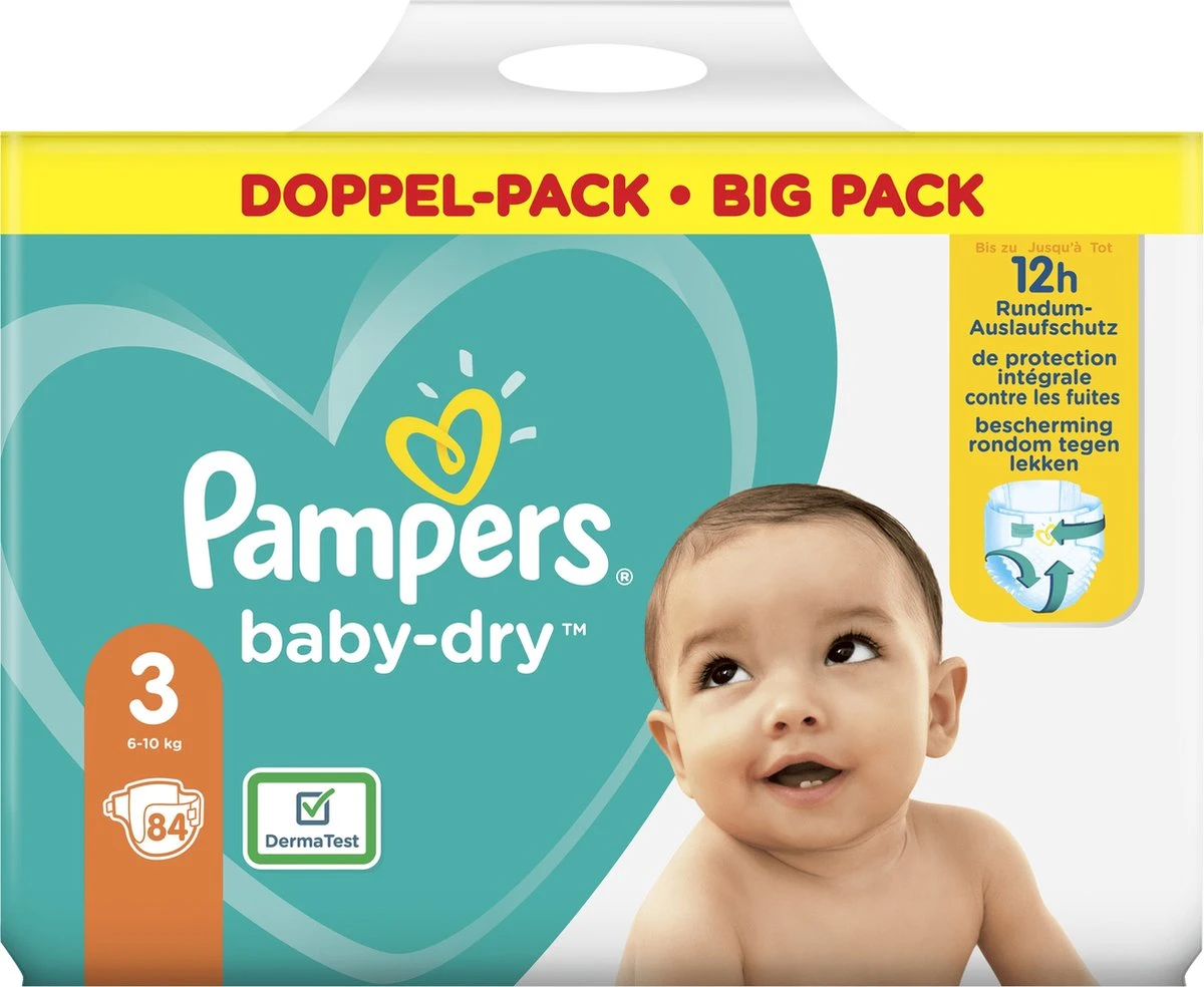 Pampers® Pampers - Baby Dry - Maat 3 - Mega Pack - 84 Luiers + Inbegrepen Pampers Doekje Fresh Clean 52 3 Pampers® Pampers - Baby Dry - Maat 3 - Mega Pack - 84 Luiers + Inbegrepen Pampers Doekje Fresh Clean 52