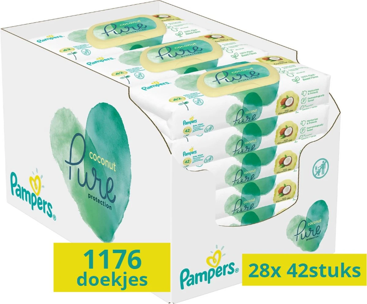 Pampers® Pampers Pure Coconut Babydoekjes - 28 Verpakkingen Van 42 Doekjes = 1176 Babydoekjes 3 Pampers® Pampers Pure Coconut Babydoekjes - 28 Verpakkingen Van 42 Doekjes = 1176 Babydoekjes