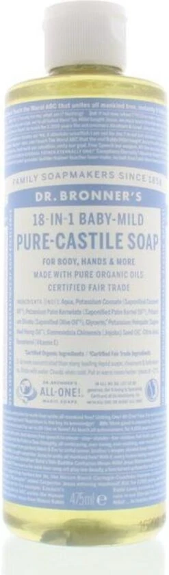 Dr. Bronner's Gel Baby Mild 18-in-1 Pure-Castile Soap -Winkel Voor Babyverzorgingsproducten 353x1200