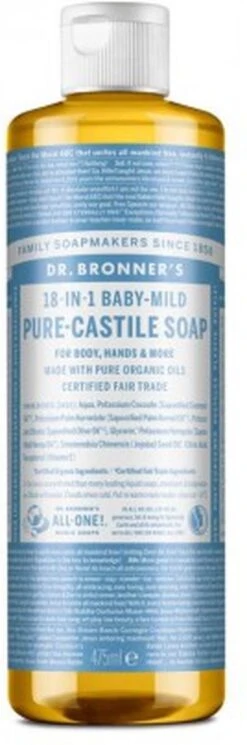 Dr. Bronner's Gel Baby Mild 18-in-1 Pure-Castile Soap -Winkel Voor Babyverzorgingsproducten 398x1200