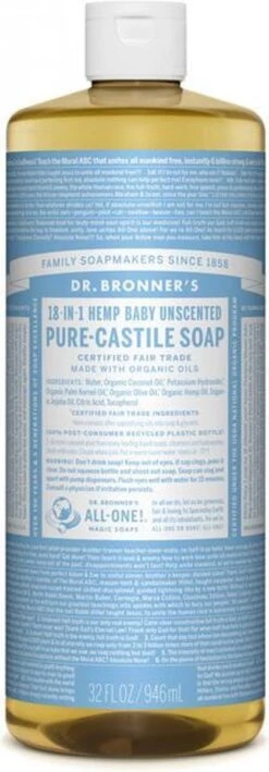 Dr. Bronner's Gel Baby Mild 18-in-1 Pure-Castile Soap -Winkel Voor Babyverzorgingsproducten 418x1200