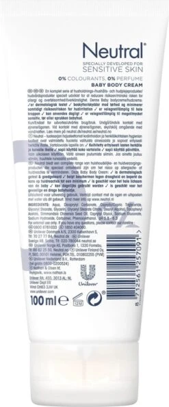 Neutral Crème Parfumvrij - 100 Ml - Baby -Winkel Voor Babyverzorgingsproducten 498x1200