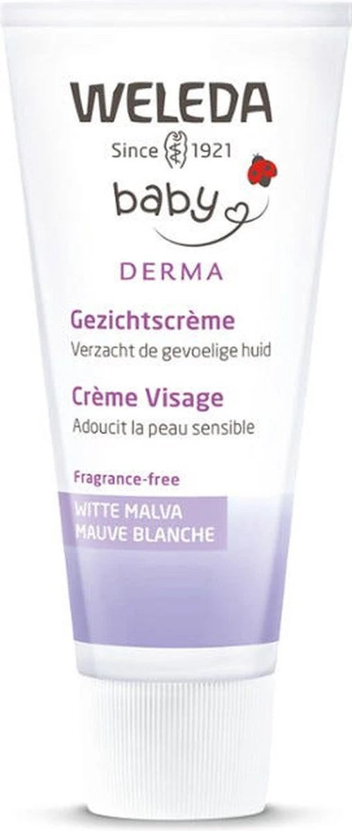 Weleda Baby Sensitive Witte Malva Gezichtscrème 3 Weleda Baby Sensitive Witte Malva Gezichtscrème