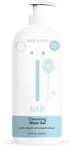 Naïf Reinigende Wasgel Pompfles - Baby En Kind – 500ml – Met Natuurlijke Ingrediënten -Winkel Voor Babyverzorgingsproducten 580x1200