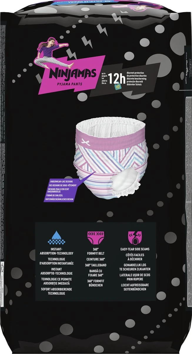 Ninjamas Pyjama Pants Luierbroekjes Meisje - 9 Nachtluiers Voor Bedplassen - 8-12 Jaar 13 Ninjamas Pyjama Pants Luierbroekjes Meisje - 9 Nachtluiers Voor Bedplassen - 8-12 Jaar - Afbeelding 11