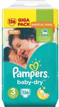 Pampers® Pampers Baby Dry Luiers - Maat 3 - 6 Tot 10kg -136 Stuks 19 Pampers® Pampers Baby Dry Luiers - Maat 3 - 6 Tot 10kg -136 Stuks -Winkel Voor Babyverzorgingsproducten 666x1200