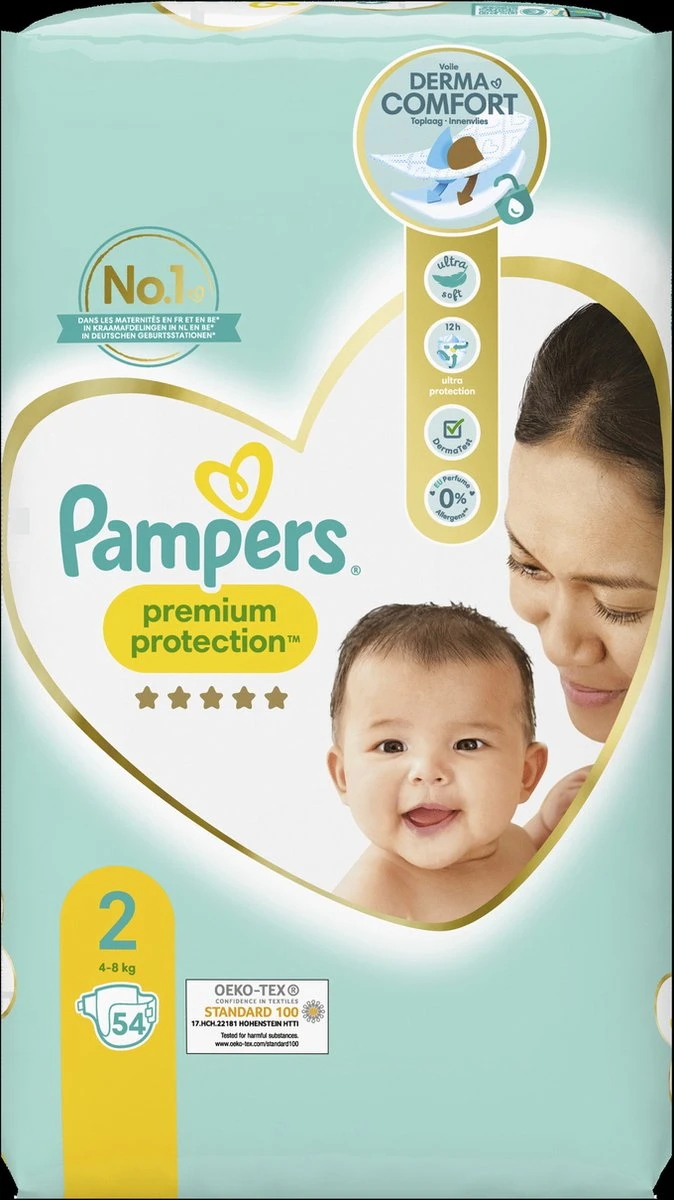 Pampers® Pampers - Premium Protection - Maat 2 - Mega Maandbox - 324 Luiers 4 Pampers® Pampers - Premium Protection - Maat 2 - Mega Maandbox - 324 Luiers - Afbeelding 2