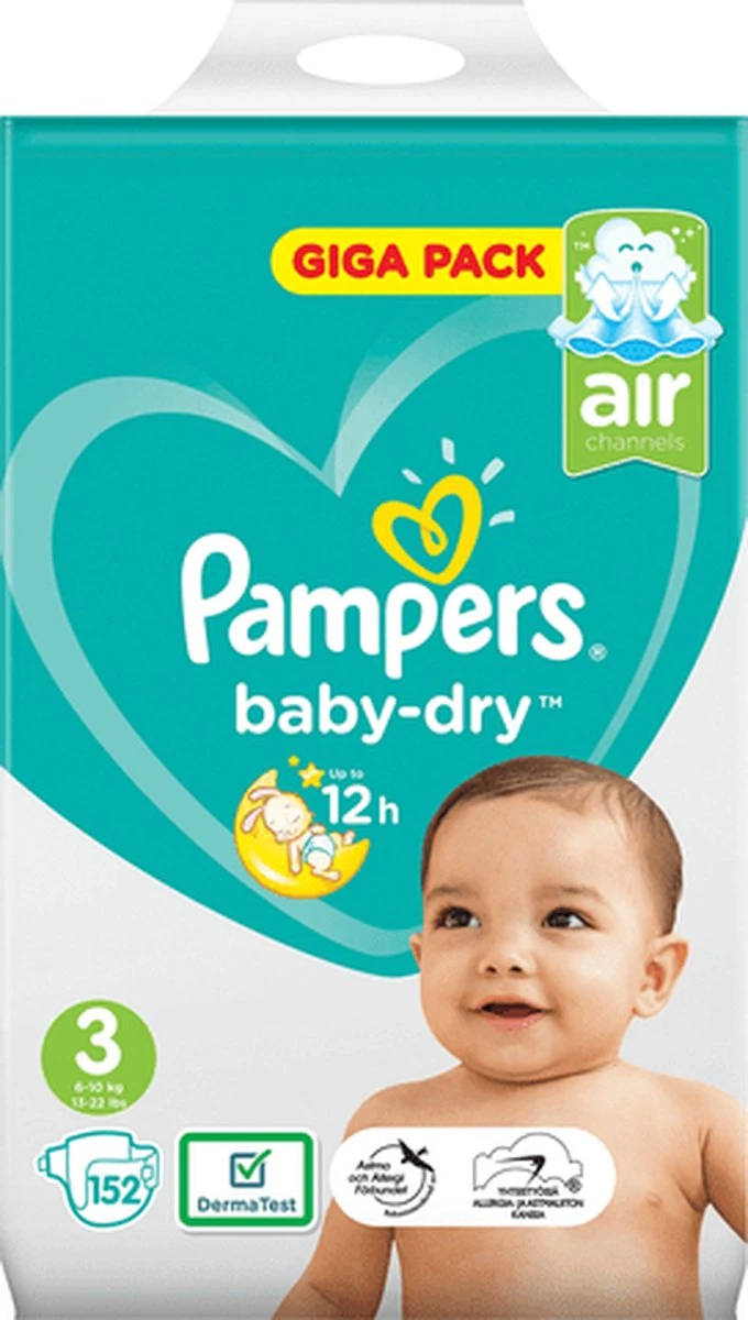 Pampers® Pampers Baby Dry Luiers Maat 3 (6-10 Kg) 152 Stuks 5 Pampers® Pampers Baby Dry Luiers Maat 3 (6-10 Kg) 152 Stuks - Afbeelding 3