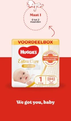 Huggies Luiers - Maat 1 (2 Tot 5 Kg) - 84 Stuks - Newborn - Voordeelverpakking -Winkel Voor Babyverzorgingsproducten 711x1200