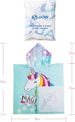 JAXY Badcape Baby - Badcape - Baby Badjas - Omslagdoek - Omslagdoek - Baby Handdoek Met Capuchon - Strandhanddoek - Badponcho - Poncho Handdoek - Microfiber - 60x90cm - Unicorn -Winkel Voor Babyverzorgingsproducten 734x1200 1