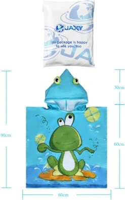 JAXY Badcape Baby - Badcape - Baby Badjas - Omslagdoek - Omslagdoek - Baby Handdoek Met Capuchon - Strandhanddoek - Badponcho - Poncho Handdoek - Microfiber - 60x90cm - Kikker -Winkel Voor Babyverzorgingsproducten 751x1200 1