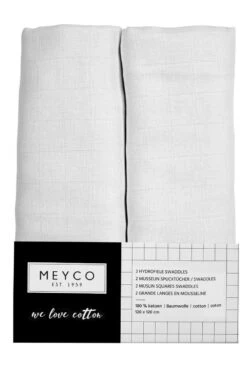 Meyco Uni Swaddle - 2-pack - Hydrofiel - White - 120x120cm -Winkel Voor Babyverzorgingsproducten 799x1200 19
