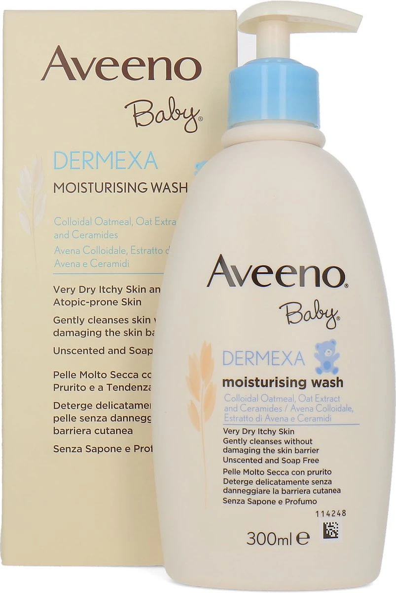Aveeno Baby Dermexa Moisturising Wash - 300 Ml (voor Zeer Droge En Jeukende Huid) 3 Aveeno Baby Dermexa Moisturising Wash - 300 Ml (voor Zeer Droge En Jeukende Huid)