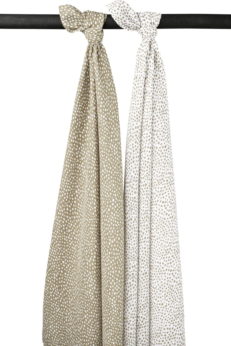 Meyco Cheetah Swaddle - 2-pack - Hydrofiel - Taupe - 120x120cm 3 Meyco Cheetah Swaddle - 2-pack - Hydrofiel - Taupe - 120x120cm