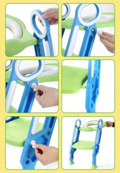 Toiletbril Met Trapje Voor Kinderen | Kinder Toiletzitje Toiletstoel Met Trap | Opvouwbare WC-bril Verkleiner Toiletverkleiner | LB-A20 Blauwpaars -Winkel Voor Babyverzorgingsproducten 833x1200 4